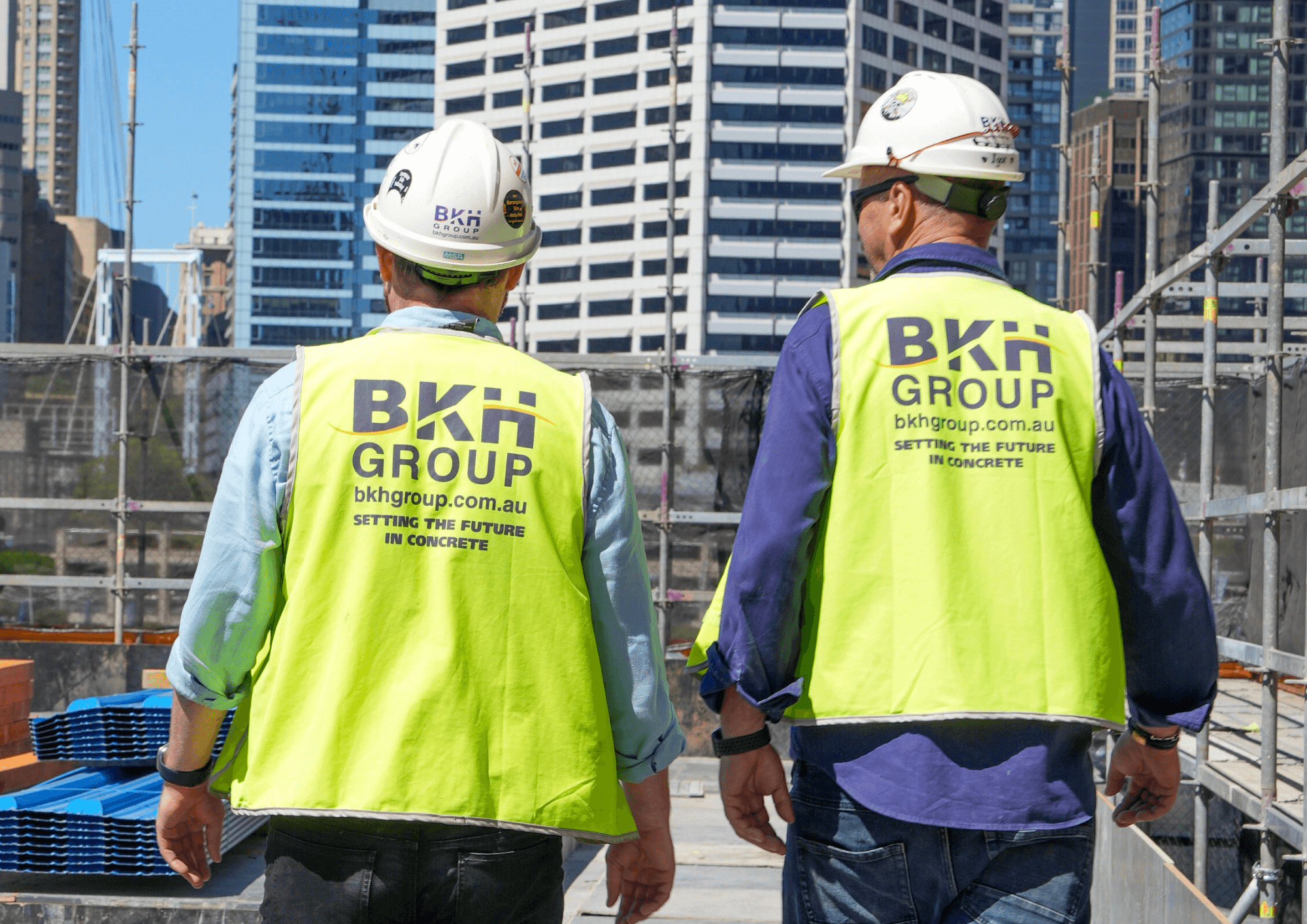 BKH Group team members on a residential construction site